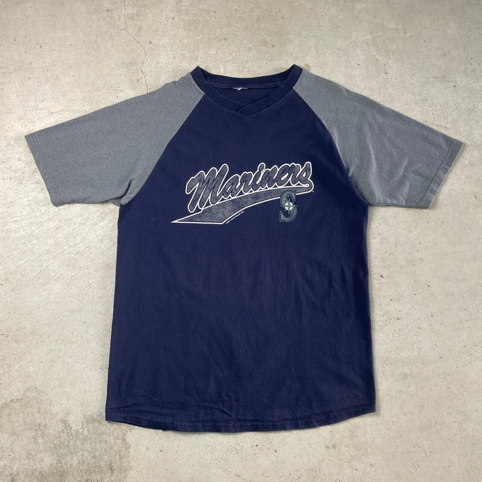 00年代 MLB SEATTLE MARINERS マリナーズ チームロゴ プリント Vネック