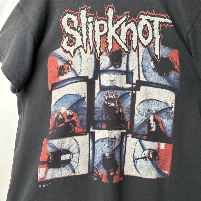 Slipknot 両面 プリント バンドTシャツ バンT ロックT 音楽 ダメージ 