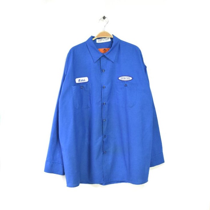 レッドキャップ ヴィンテージ ワークシャツ ワッペン 長袖シャツ ブルー RED KAP メンズXL @CA0187 | Vintage.City 빈티지숍, 빈티지 코디 정보