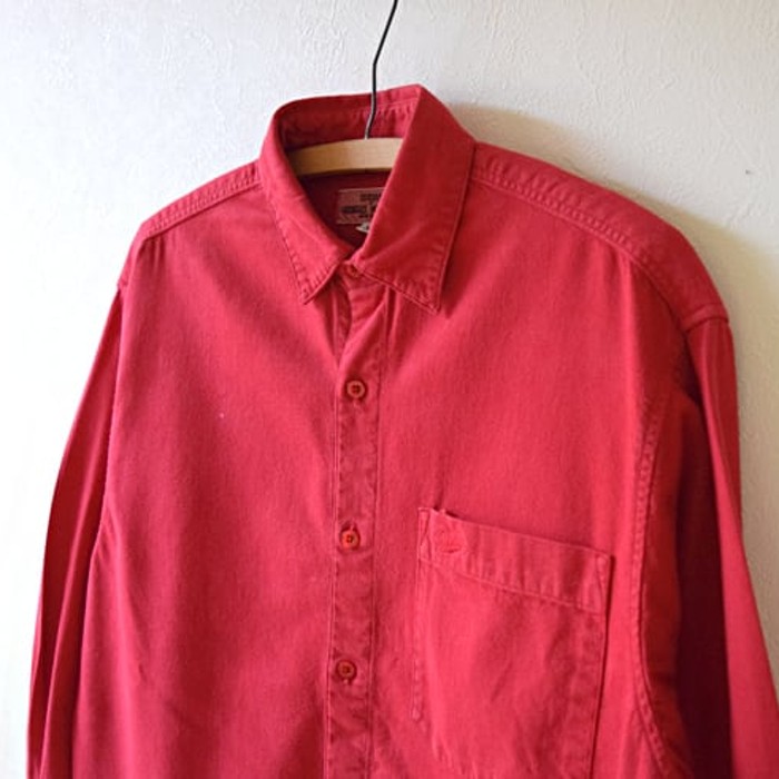 80s USA製 ゲス 長袖シャツ コットンシャツ 赤色 GUESS ヴィンテージ メンズS @CA0012 | Vintage.City 古着屋、古着コーデ情報を発信
