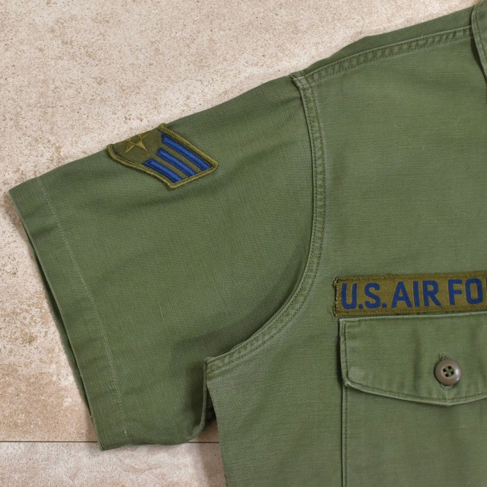 メンズ L相当 60〜70s U.S.AIR FORCE アメリカ軍 ユーティリティシャツ 
