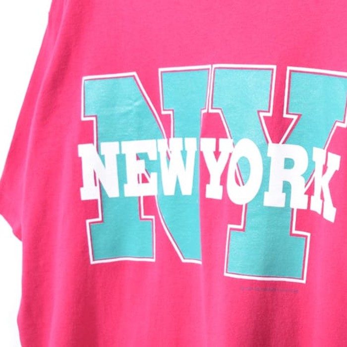 90S フルーツオブザルーム ニューヨーク NY ロゴ ヴィンテージ Tシャツ メンズXL シングルステッチ オーバーサイズ @BB0627 | Vintage.City 빈티지숍, 빈티지 코디 정보