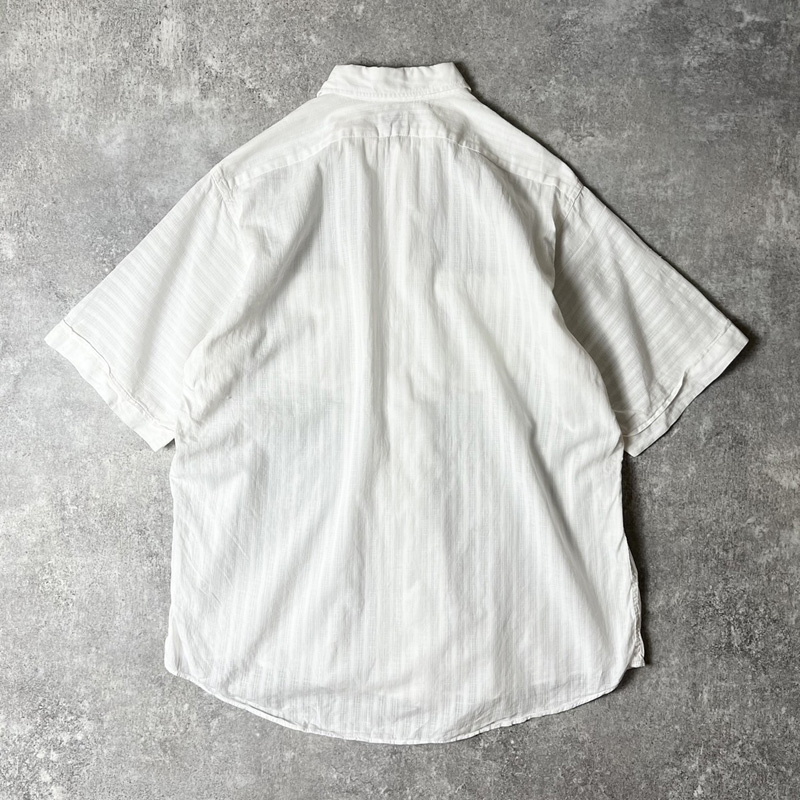 ビンテージ　60's 100%コットン　レアカラー　白ワークシャツ着丈73cm