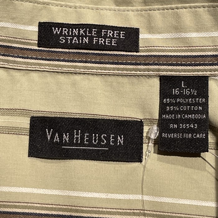 VAN HEUSEN ヴァンヒューゼン　ストライプ　半袖シャツ　C270 | Vintage.City 빈티지숍, 빈티지 코디 정보