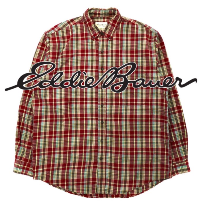 Eddie Bauer ボタンダウンシャツ L レッド チェック コットン 90年代 | Vintage.City Vintage Shops, Vintage Fashion Trends