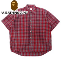 A Bathing Ape 90年代 タータンチェック 半袖シャツ XL レッド コットン ワンポイントロゴ チェックシャツ | Vintage.City 古着屋、古着コーデ情報を発信