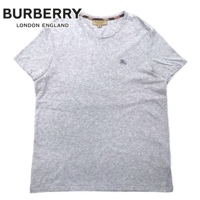 BURBERRY ワンポイントロゴ刺繍 Tシャツ XL グレー コットン | Vintage 