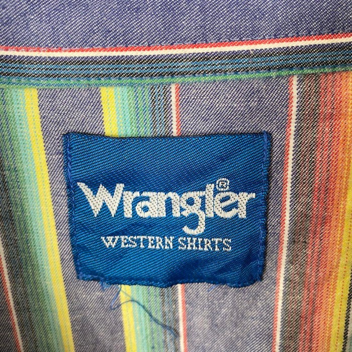 古着 80s Wrangler レトロ ストライプシャツ ネオン ネイビー2XL | Vintage.City 빈티지숍, 빈티지 코디 정보