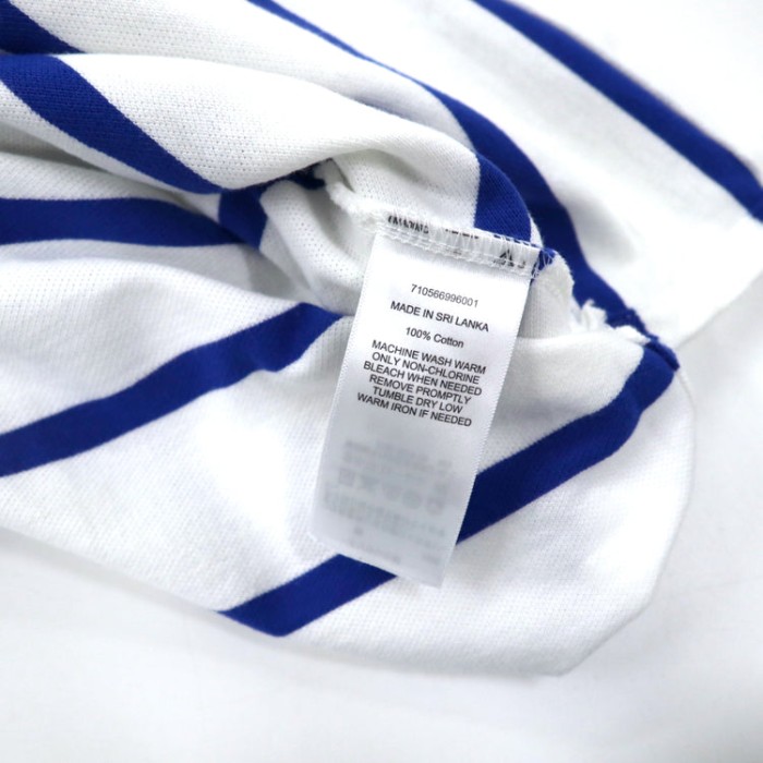 POLO RALPH LAUREN ボーダー ポロシャツ 170 ホワイト ブルー コットン スモールポニー刺繍 CUSTOM FIT | Vintage.City 古着屋、古着コーデ情報を発信