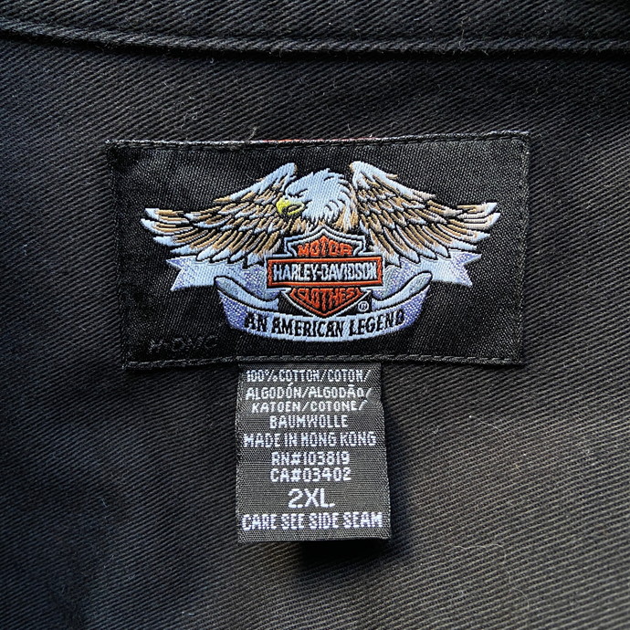 ビッグサイズ Harley-Davidson ハーレーダビッドソン ロゴ刺繍