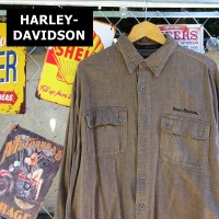 ハーレーダビッドソン ワークシャツ L ブラウン ワッペンロゴ 刺繍ロゴ 長袖 8296 | Vintage.City 古着屋、古着コーデ情報を発信