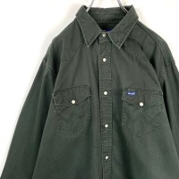 90s古着 Wrangler ワークシャツ ウエスタン コットンツイル 緑 XL | Vintage.City 古着屋、古着コーデ情報を発信