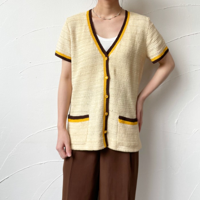 Half sleeve knit cardigan サマーニット カーディガン | Vintage.City