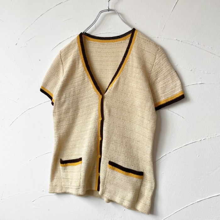 Half sleeve knit cardigan サマーニット カーディガン | Vintage.City