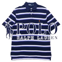 Polo by Ralph Lauren ボーダー ポロシャツ M ネイビー コットン GOLF FIT スモールポニー刺繍 | Vintage.City 古着屋、古着コーデ情報を発信