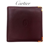 Cartier マストライン 2つ折り財布 ボルドー レザー ロゴ刻印 オールド | Vintage.City 古着屋、古着コーデ情報を発信