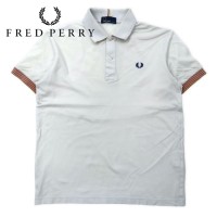 FRED PERRY ポロシャツ M ホワイト コットン ワンポイントロゴ刺繍 Regimental Rib Polo Shirt F1477 日本製 | Vintage.City 古着屋、古着コーデ情報を発信