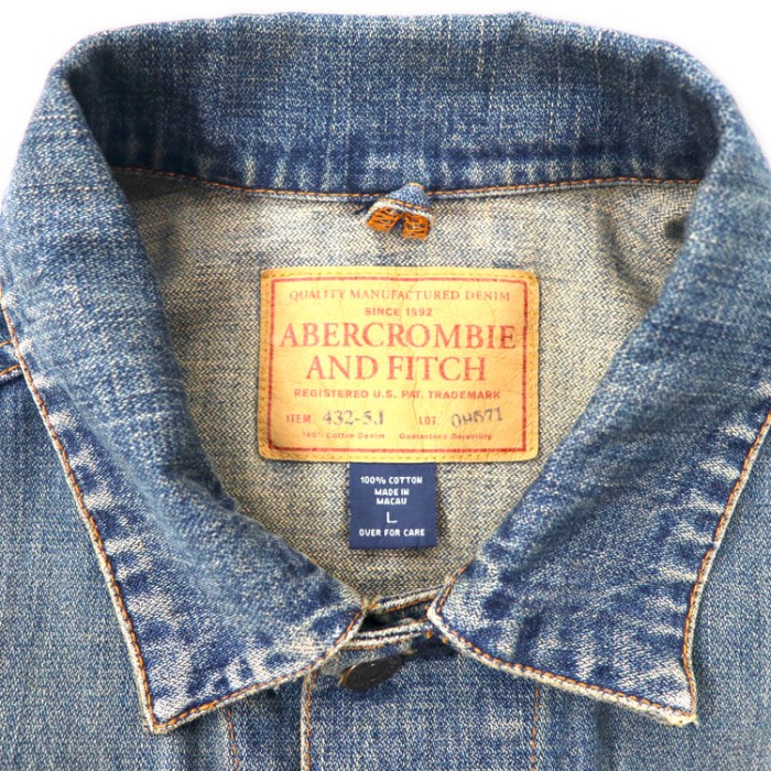 ABERCROMBIE AND FITCH 90年代 ヴィンテージ加工 デニムジャケット L