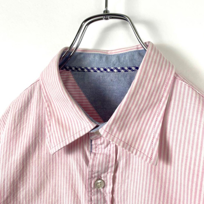 USA古着 トミーヒルフィガー ストライプシャツ 長袖 白ピンク ロゴ刺繍 M | Vintage.City 古着屋、古着コーデ情報を発信