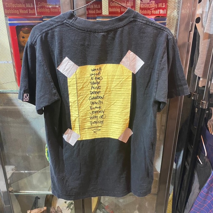 Kフォローで割引多数出品中ボロ　パールジャム　XL 希少な黄色バクプリ　ヴィンテージTシャツ