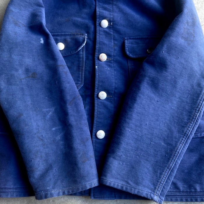50～60年代 旧東ドイツ軍 メタルボタン ブルーモールスキン ユーロワークジャケット メンズM相当 | Vintage.City 古着屋、古着コーデ情報を発信