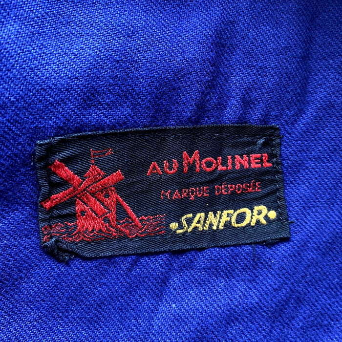 50年代～ molinel 変形ポケット 企業ロゴ刺繍 コットンツイル ユーロ