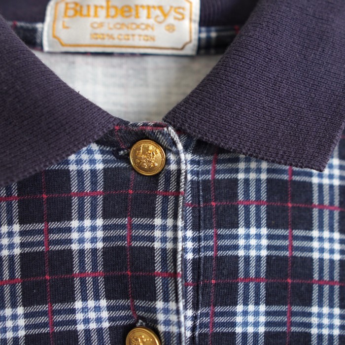 Burberrys of London バーバリーオブロンドン 半袖ポロシャツ ネイビー 80ms ロゴ刺繍 金ボタン Sサイズ相当 | Vintage.City 古着屋、古着コーデ情報を発信