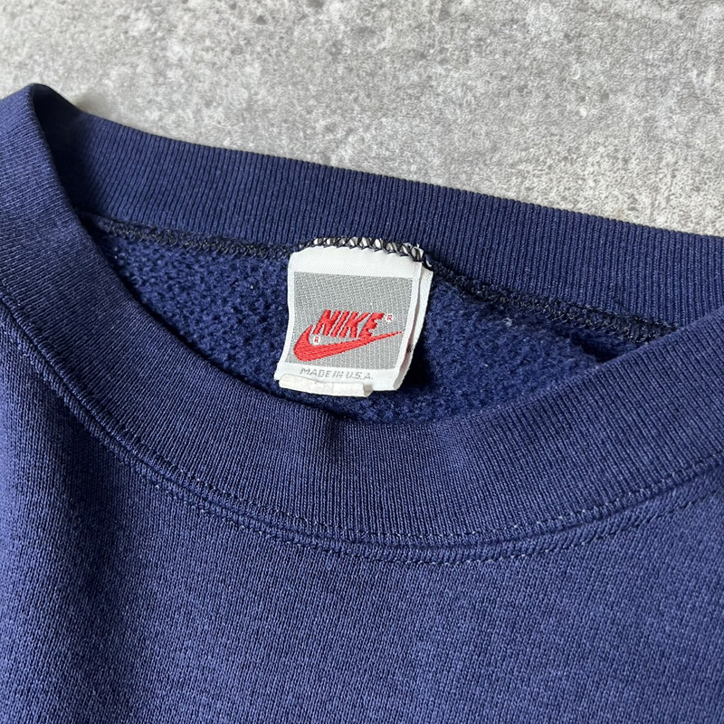 90s USA製 初期 銀タグ NIKE ビッグ ロゴ プリント スウェット ...