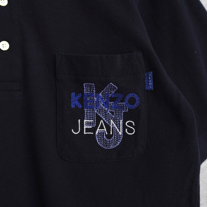 KENZO JEANS  ケンゾージーンズ　半袖ポロシャツ　ロゴ刺繍　XLサイズ | Vintage.City 古着屋、古着コーデ情報を発信