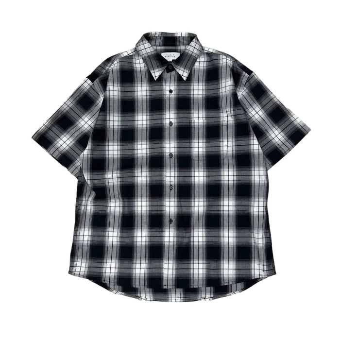 short sleeve ombre check shirt | Vintage.City 古着屋、古着コーデ情報を発信