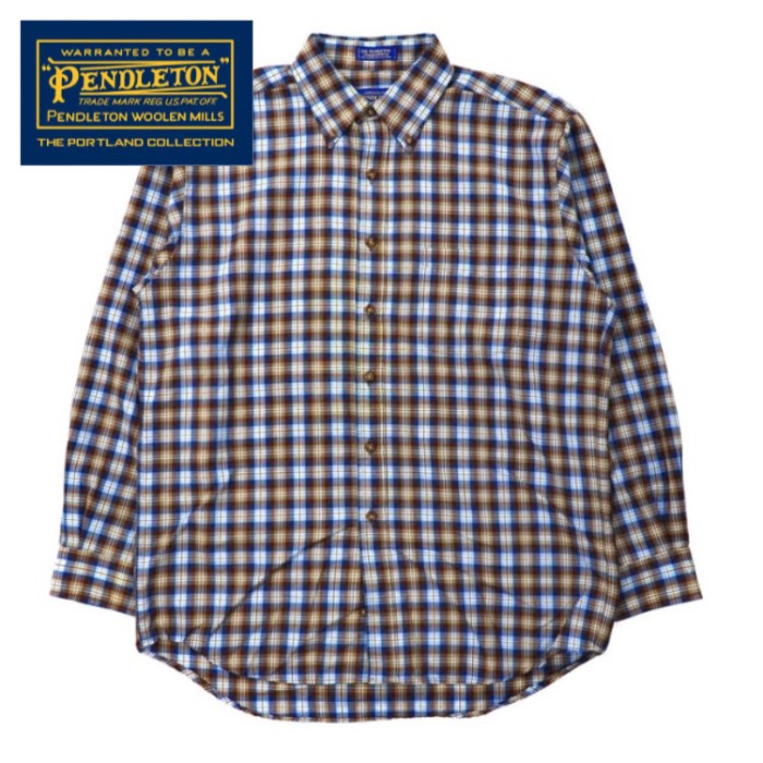 PENDLETON ボタンダウンシャツ L マルチカラー チェック ウール メキシコ製 | Vintage.City 빈티지숍, 빈티지 코디 정보