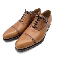 CARMINA カルミーナ セミブローグ パンチドキャップトゥシューズ 革靴 ライトブラウン 6 1/2(約24.5cm) 品番80324 | Vintage.City 古着屋、古着コーデ情報を発信