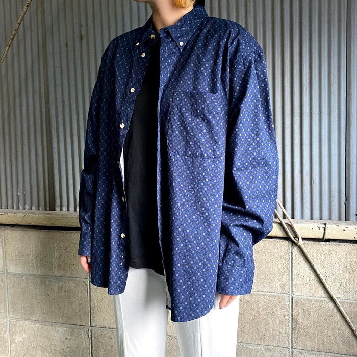 メンズ ワイシャツ カジュアル ストライプ 秋服 長袖 サイズ 2XL