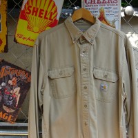 カーハートFR ワークシャツ L ベージュ ボタンダウン 胸ポケット シンプル 8357 | Vintage.City 빈티지숍, 빈티지 코디 정보