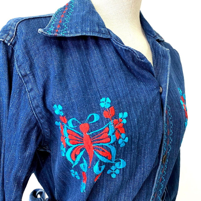 70年代 ヴィンテージ メキシコ製 刺繍 デニムシャツジャケット ...