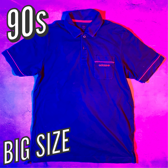 90s  adidas originals ポロシャツ 半袖 ストライプ