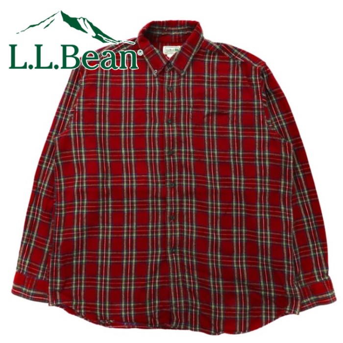 L.L.Bean タータンチェック ボタンダウンシャツ L レッド コットン | Vintage.City 빈티지숍, 빈티지 코디 정보