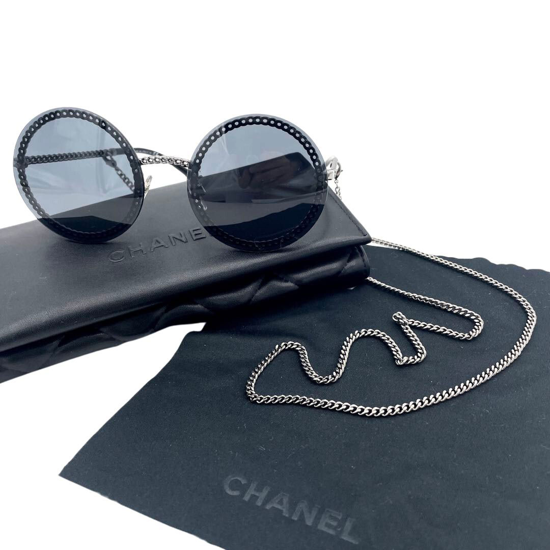 Chanel 伊達メガネ チェーン付き メガネのフレーム ブラック