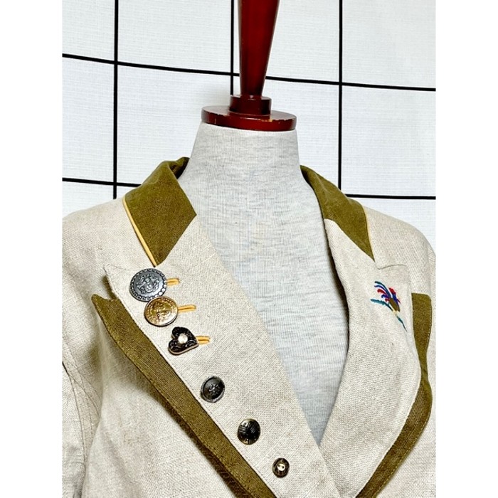 Austria Tyrolean jacket embroidery linen | Vintage.City 古着屋、古着コーデ情報を発信