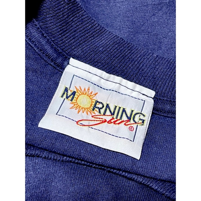 MorningSun 犬 花柄 ネイビー レトロ 古着 ヴィンテージTシャツ | Vintage.City 빈티지숍, 빈티지 코디 정보