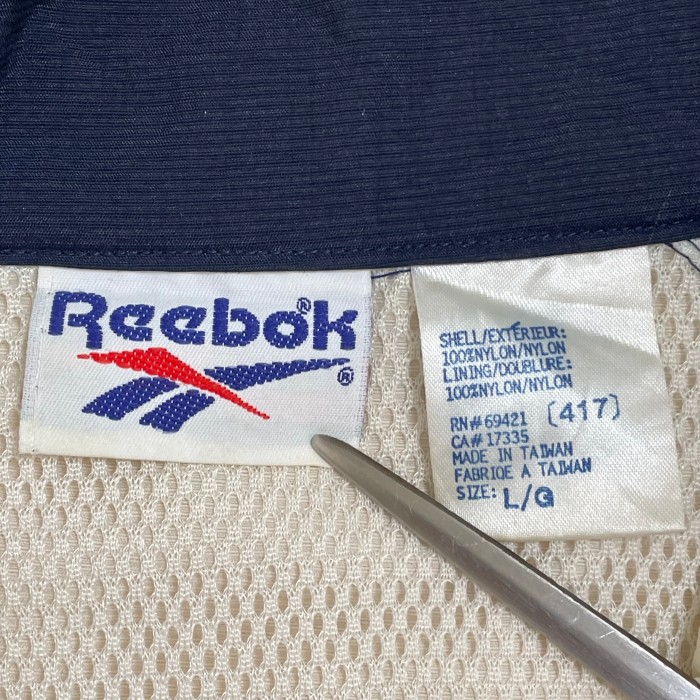 Reebok】90s ナイロンジャケット ハーフジップ ブルゾン 刺繍ロゴ ワン