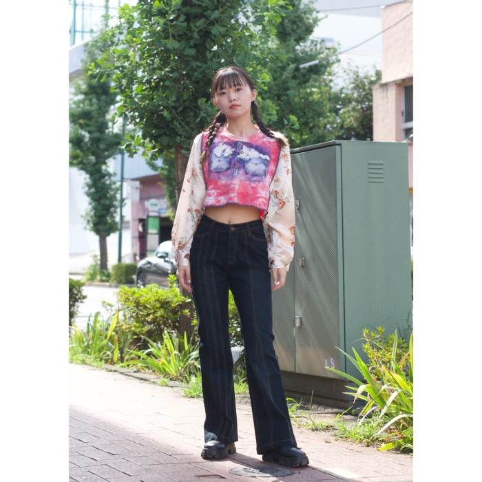 remake / stitch work cropped tops #1139 リメイク クロップドトップス 猫 | Vintage.City 古着屋、古着コーデ情報を発信