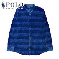Polo by Ralph Lauren ボーダーシャツ XXL ブルー ブリーチ加工  ビッグサイズ | Vintage.City 古着屋、古着コーデ情報を発信