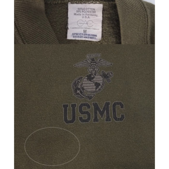 USMC スウェットシャツ OD　米軍　07年 実物 メンズ　トレーナー ミリタリー系プリント [9017257] | Vintage.City 빈티지숍, 빈티지 코디 정보