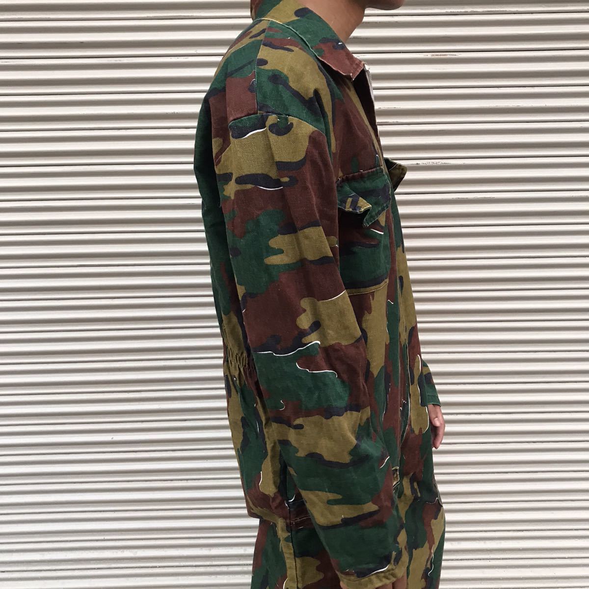 美品 90s Belgie Army ベルギー実物 ジグソーカモ スーツ カバーオール