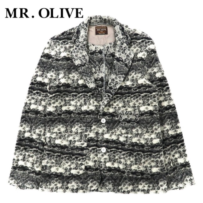 MR. OLIVE モヘアニット テーラードジャケット S グレー ウール 総柄 ネイティブ柄 日本製 | Vintage.City Vintage Shops, Vintage Fashion Trends