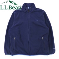 L.L.Bean マイクロフリースジャケット L ネイビー ポリエステル POLARTEC ワンポイントロゴ刺繍 | Vintage.City 古着屋、古着コーデ情報を発信