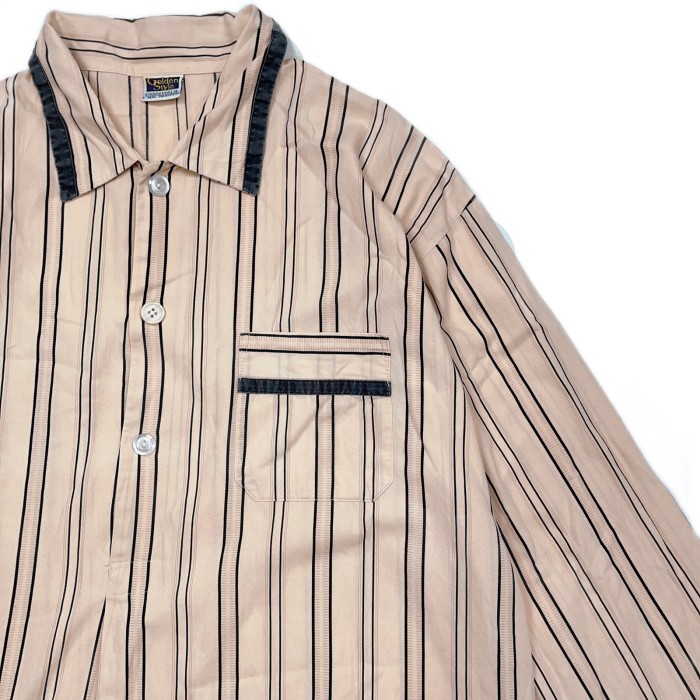 EURO98/100size stripe pullover granpa Shirt 3729222 プルオーバー グランパシャツ 長袖シャツ | Vintage.City 古着屋、古着コーデ情報を発信