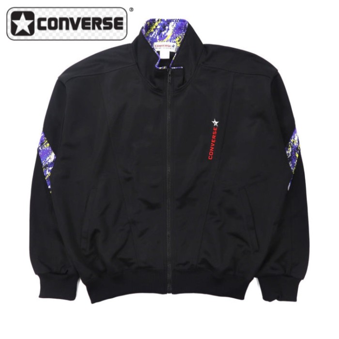 CONVERSE トラックジャケット M ブラック ポリエステル ロゴ刺繍 90年代 | Vintage.City 빈티지숍, 빈티지 코디 정보