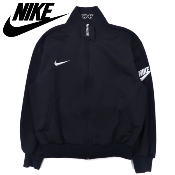 NIKE トラックジャケット ジャージ M ネイビー ポリエステル ス